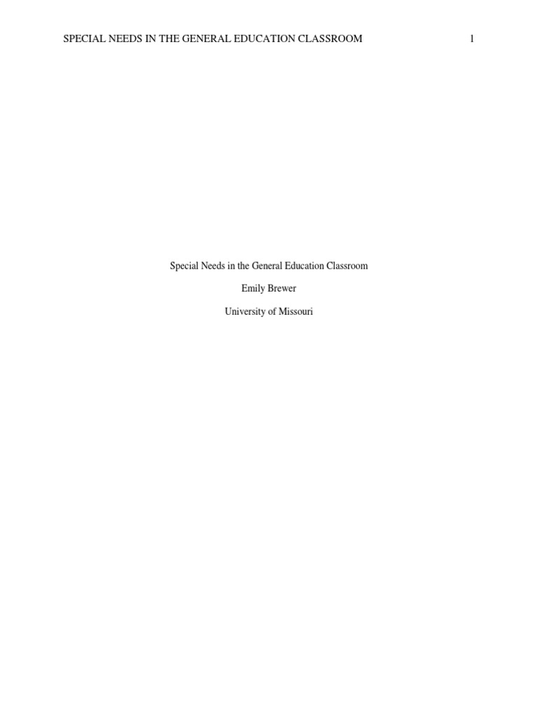 Inclusion Strategies for Special Needs Students | PDF | Special ...