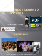 Ten Things I Learned in Supp 2011