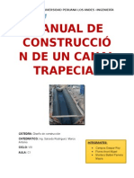 Construcción canal trapecial