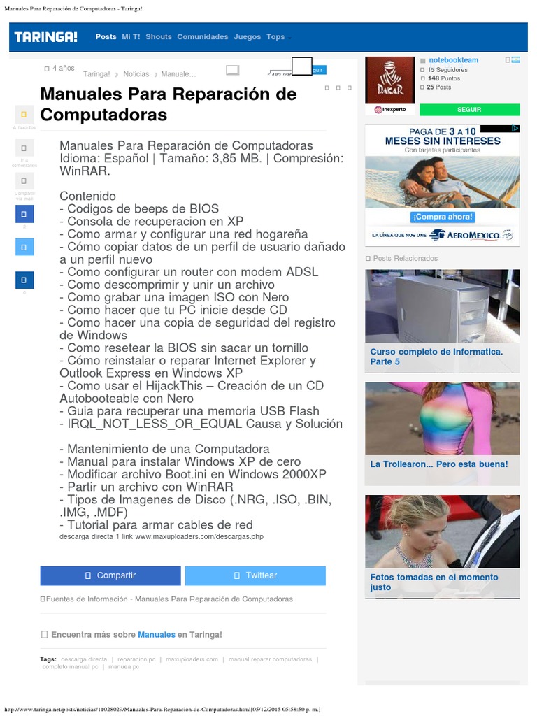 Manual Completo para Reparar PC | PDF | Tecnología digital ...