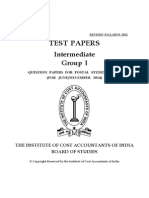 ICWAI Intermediate Group I Test Papers