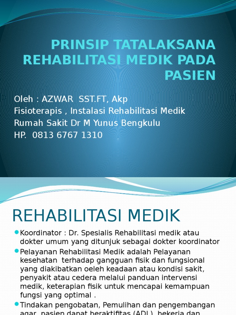 Prinsip Tatalaksana Rehabilitasi Medik Pada Pasien PDF