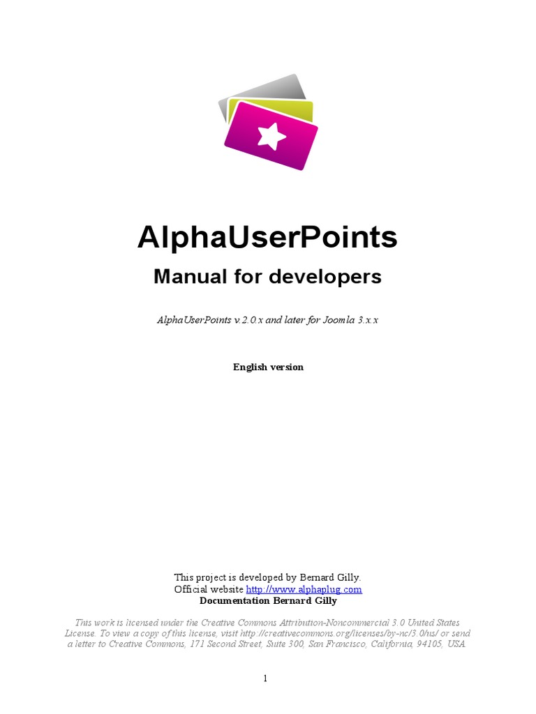 AlphaUserPoints Developer Manual | PDF | String (Computer Science) | Xml