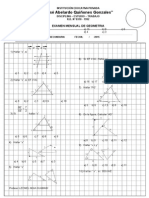 Examen de Geometria Primero Sec