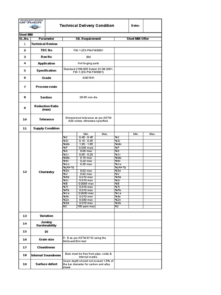 Technical Delivery Conditions for Steel | PDF | Technology & Engineering