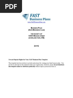 Cafe Business Plan