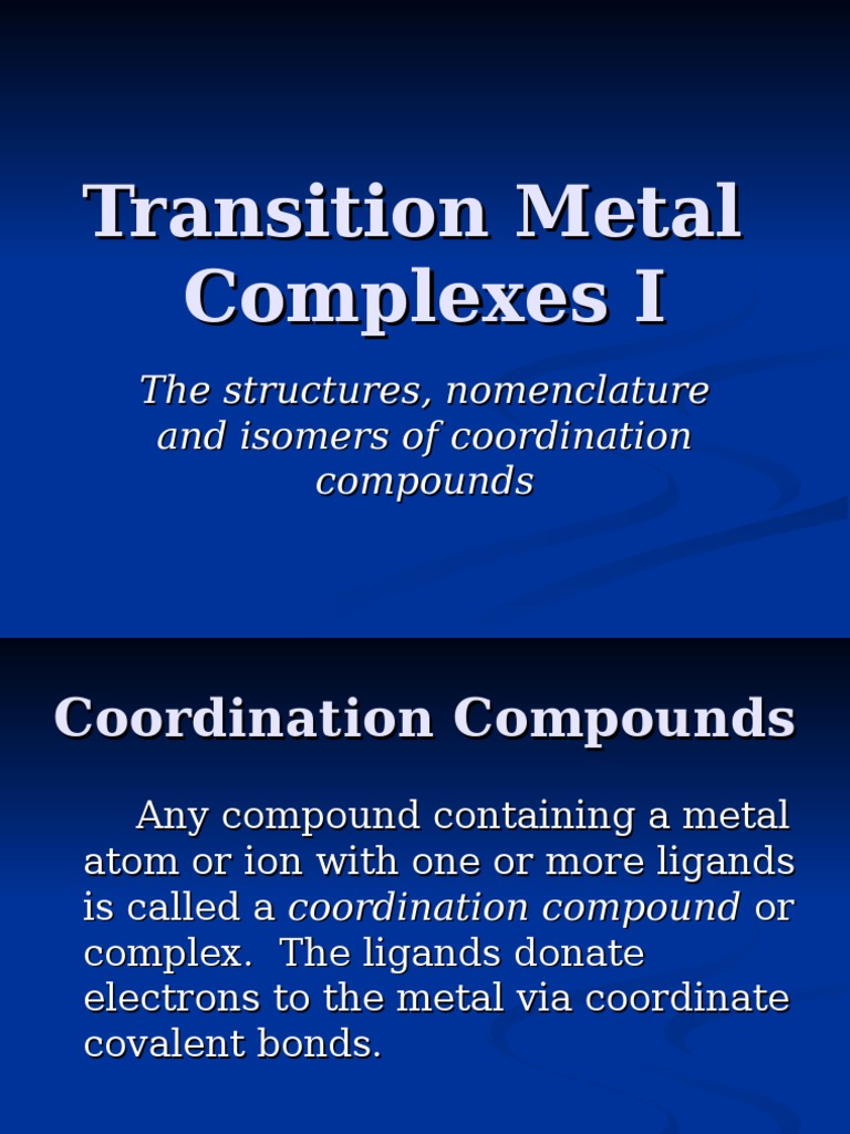 Nomenclature and Isomerism in Coordination Compounds | PDF ...