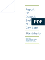 Report On Deposit System of The City Banksd