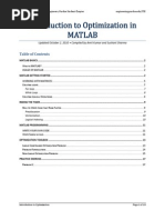 Introduction To Optimization in Matlab: Updated October 2, 2010 - Compiled by Amit Kumar and Sushant Sharma