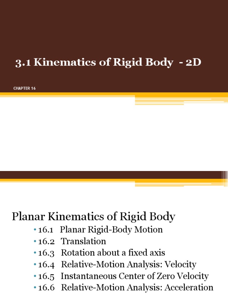 16 Planar Kinematics of Rigid Body | PDF | Rotation Around A Fixed Axis ...