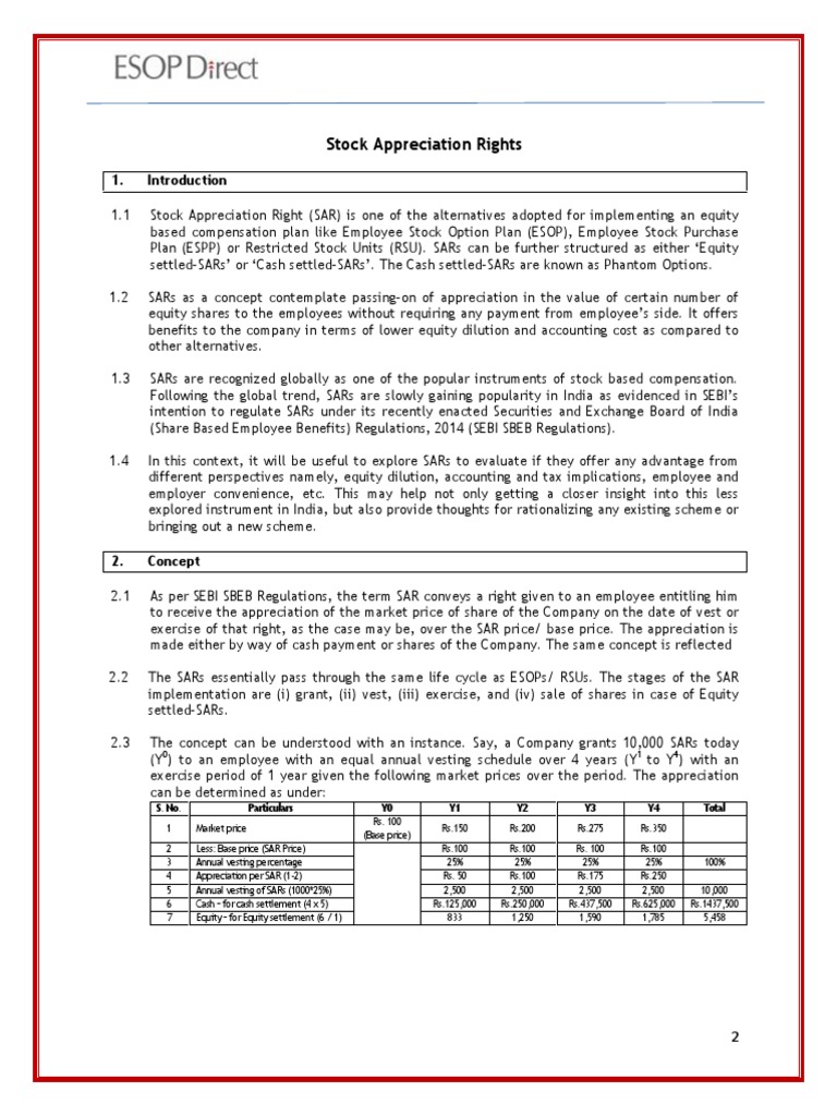 Understanding Stock Appreciation Rights | PDF | Employee Stock ...