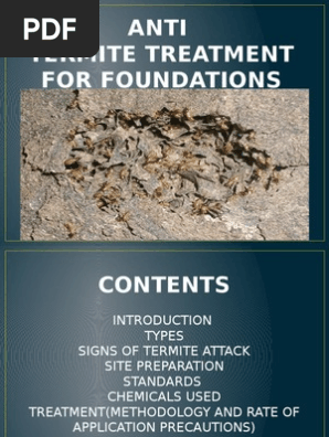 Anti Termite Treatment For Foundation Pdf Soil Concrete