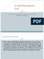 Production and Operations Management: Lecture 1 Course Introduction and Grading System