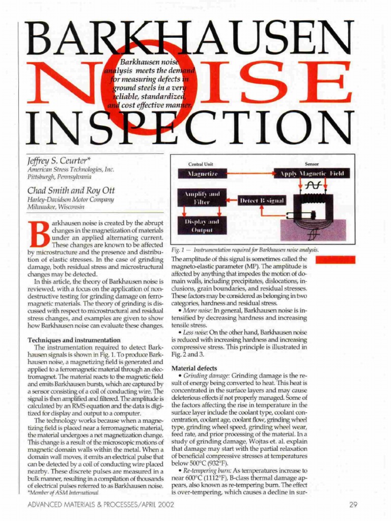 Barkhausen Noise Inspection | PDF