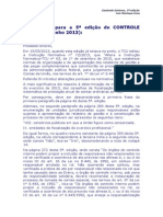 Atualizacao para A 5 Edicao de CONTROLE EXTERNO Maio 2013