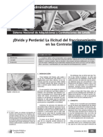 La Ilicitud Del Fraccionamiento en Las Contrataciones Publicas. Divide y Perderas