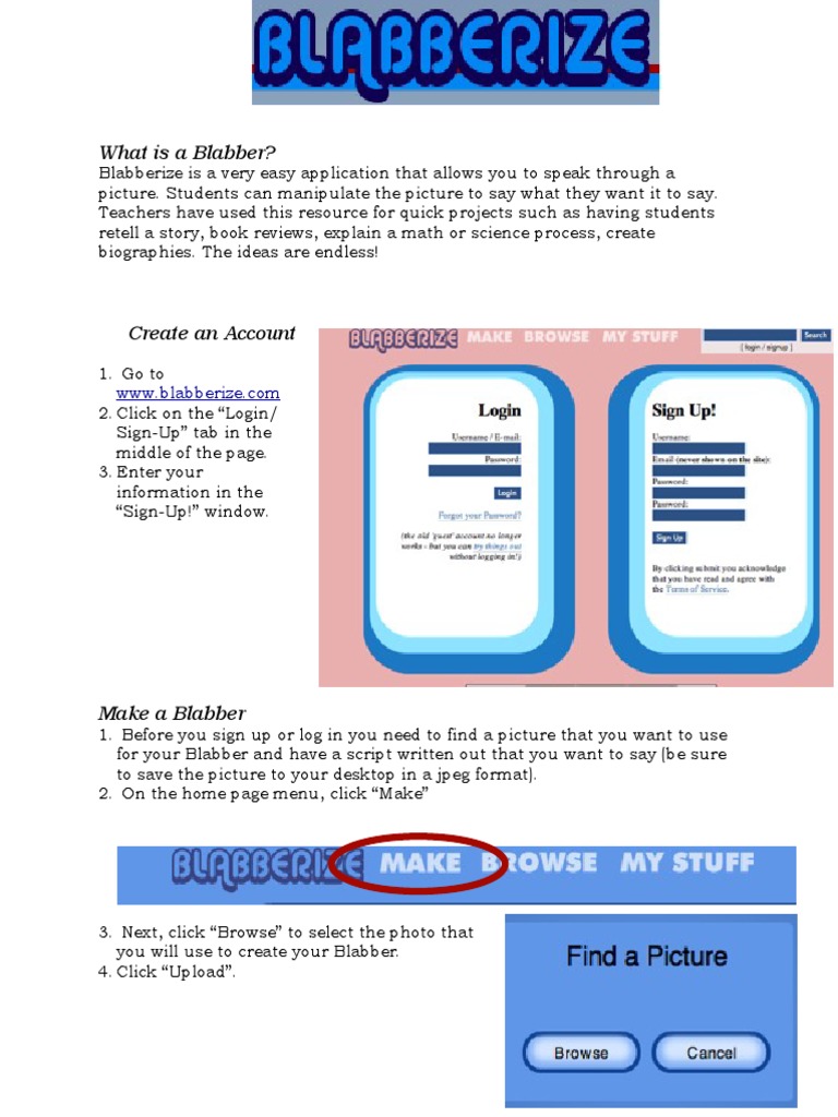 Blabberize Tutorial | PDF | Icon (Computing) | Human–Computer Interaction