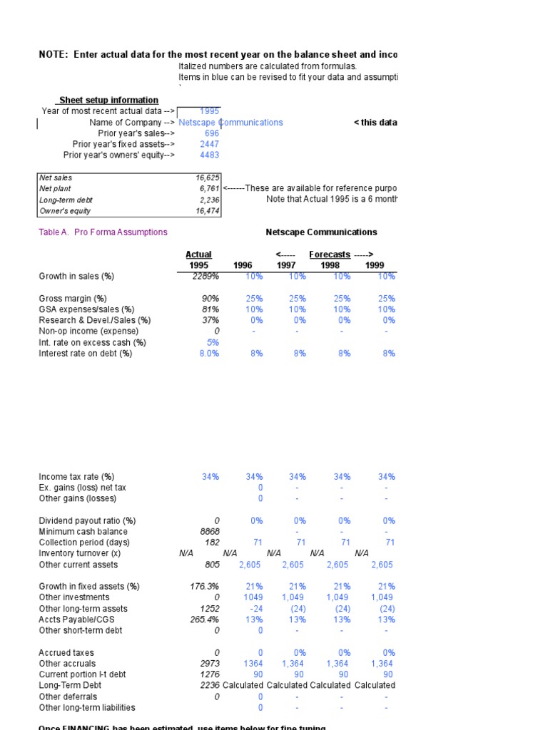 Netscape Proforma PDF Equity (Finance) Revenue