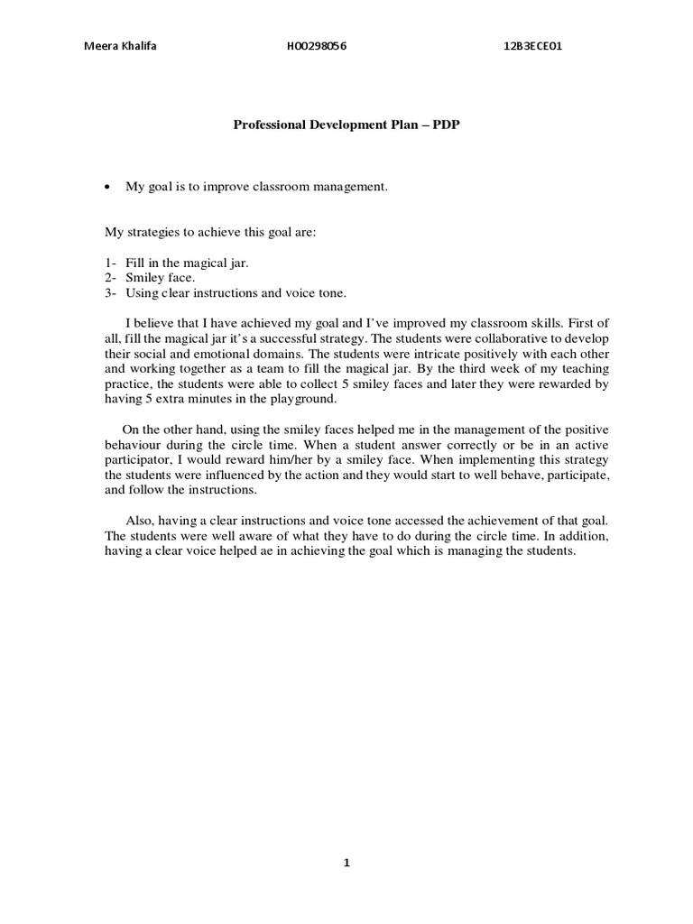 Professional Development Plan | PDF