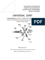 Universal Joint: PULAK MEHTA 2012ME20790 SHOBHIT JAIN 2012ME20967 NISHANT NAYAK 2012ME20808 Group 1 (Tuesday)