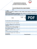 Escala de Estimación para Cuadro Sinóptico