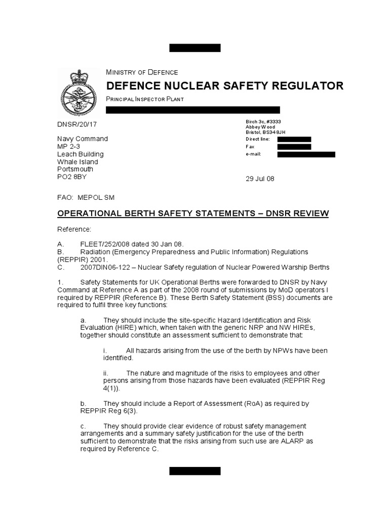 Operational Berth Safety Review 2008 | PDF | Hazards | Emergency Management