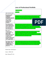 NFDN 1002 Report On Progress of Professional Portfolio 2013 1