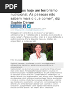 Vivemos Hoje Um Terrorismo Nutricional