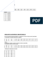 Tabla para Datos No Agrupados