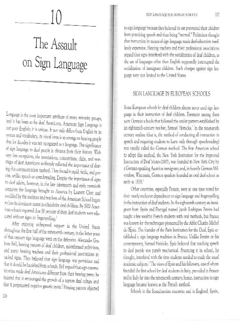 10 The Assault On Sign Language | PDF