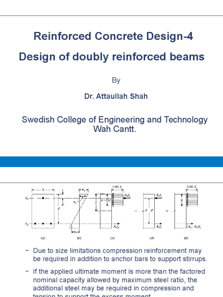 Reinforced Concrete Design-4 Design of Doubly Reinforced Beams | PDF ...