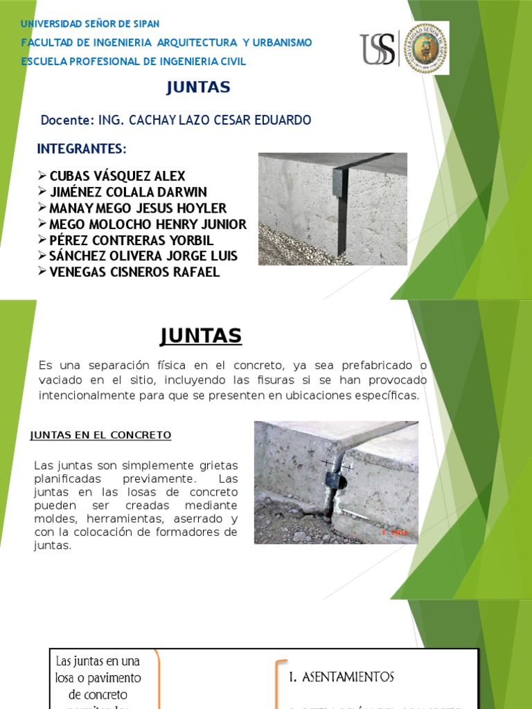 Diseño y Tipos de Juntas en Concreto | PDF | Hormigón | Materiales de ...