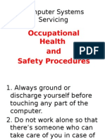 Computer Systems Servicing: Occupational Health and Safety Procedures