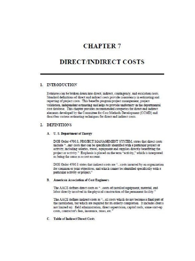Direct Indirect Cost | PDF