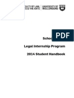 School of Law Legal Internship Program 2014 Student Handbook