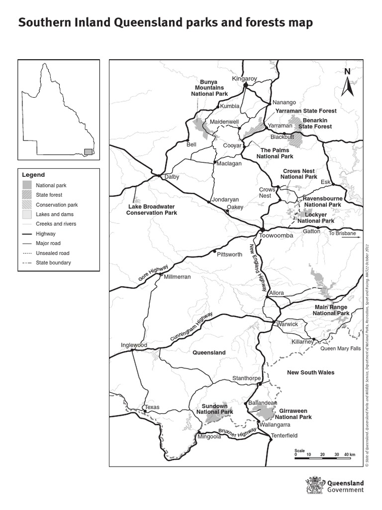 Southern QLD Parks and Forests Map | PDF