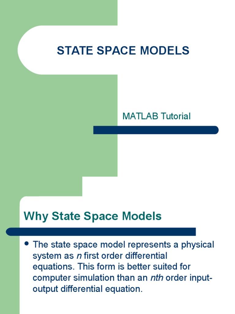 State Space Models: MATLAB Tutorial | PDF | Variable (Mathematics ...