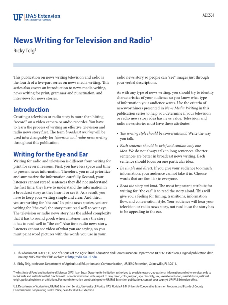 News Writing For Television and Radio PDF