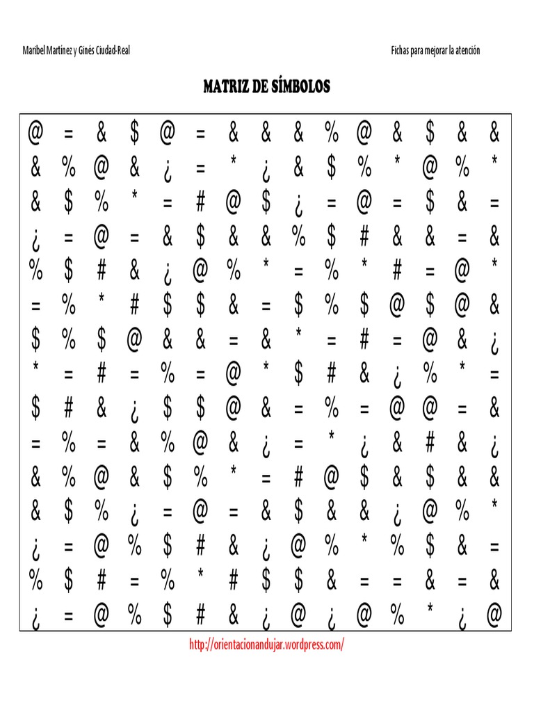 Matriz de Símbolos para Atención | PDF
