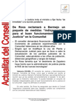 2008-05-03 De Rosa reclamará a Bermejo un paquete de medidas indispensables para el buen funcionamiento de la Justicia en la Comunitat