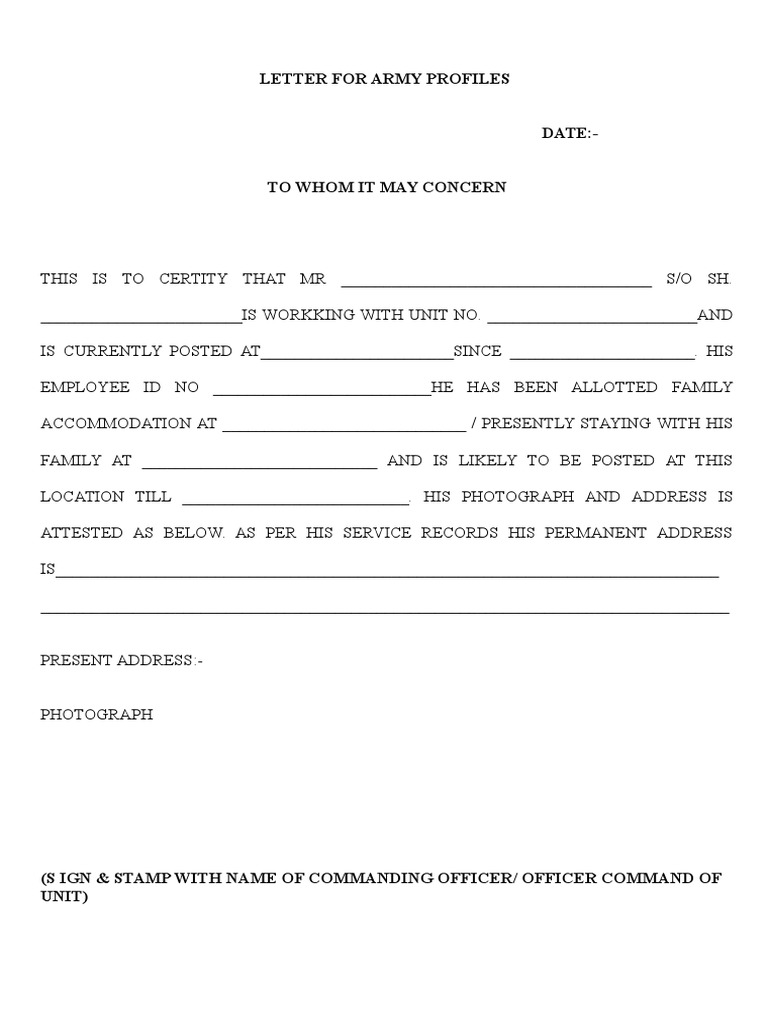 Army Profile Verification Letter | PDF