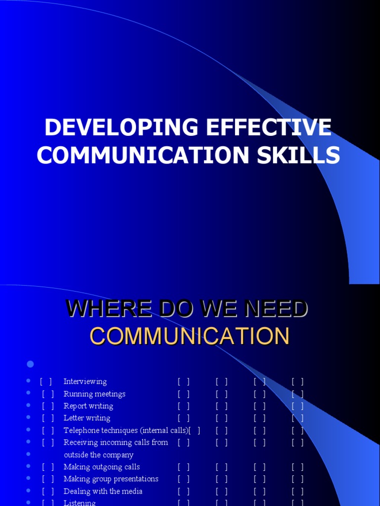 Effective Communication Skills Guide | PDF | Communication | Nonverbal ...