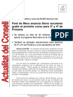 2008-05-04 Font de Mora anuncia libros escolares gratis el próximo curso para 3º y 4º de Primaria