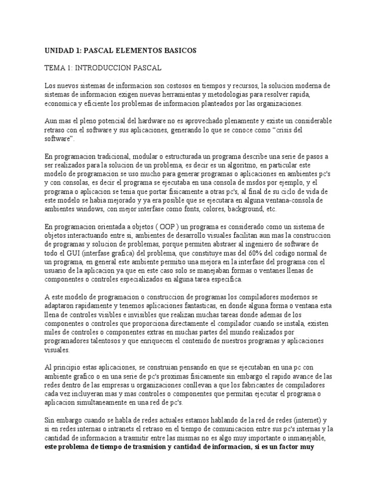 Curso Básico de Programación en Pascal | PDF | Logaritmo | Lenguaje de ...