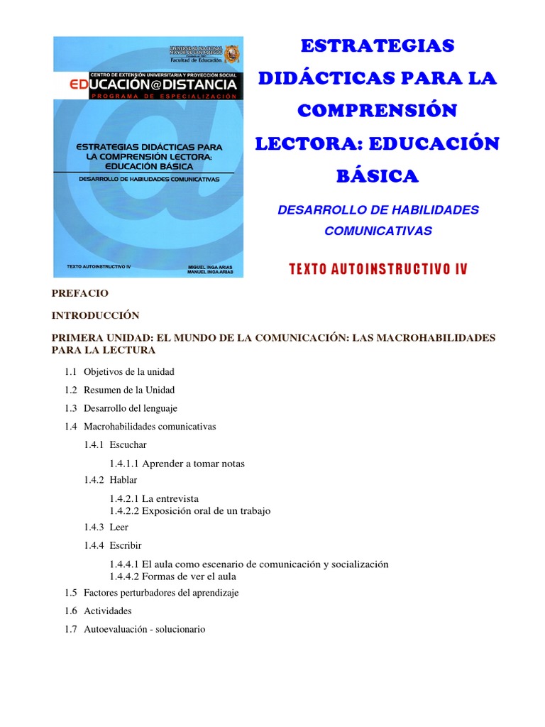 Estrategias4 Indice | PDF | Artes del lenguaje y disciplina