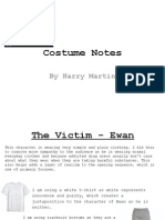 Costume Notes: by Harry Martin
