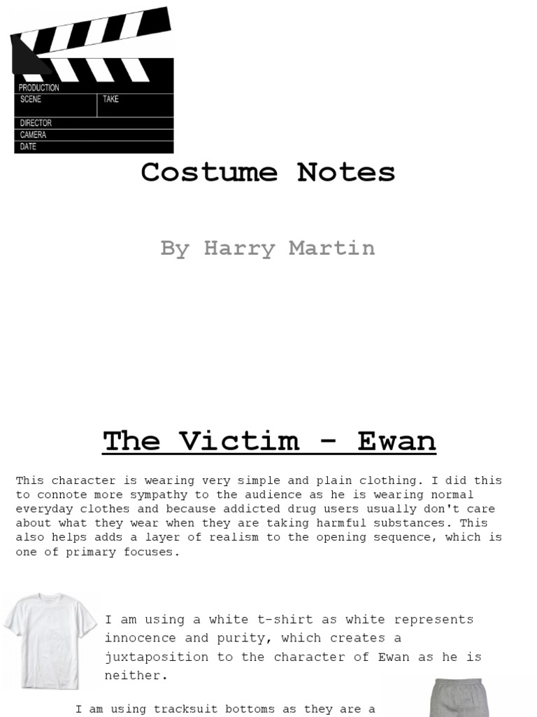 Costume Analysis for Character Development | PDF | Language Arts ...