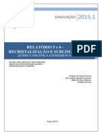Quimica Organica Experimental_Relatorio 5 e 6 - Cristalização e Sublimação.pdf