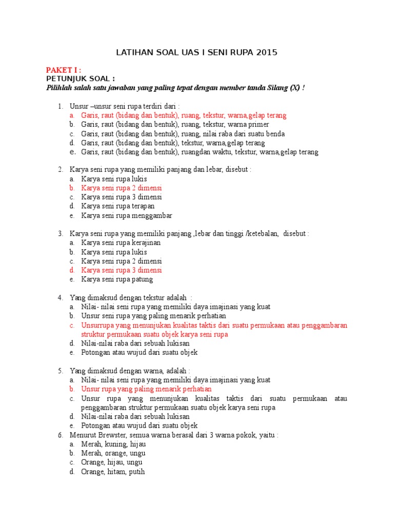 Contoh Soal Essay Tentang Seni Patung Guru Paud