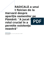 Teoria RADICALĂ A Unui Reputat Fizician de La Harvard Despre Apariţia Oamenilor Pe Pământ ''A Jucat Un Rolul Crucial În A Permite Existenţa Noastră''